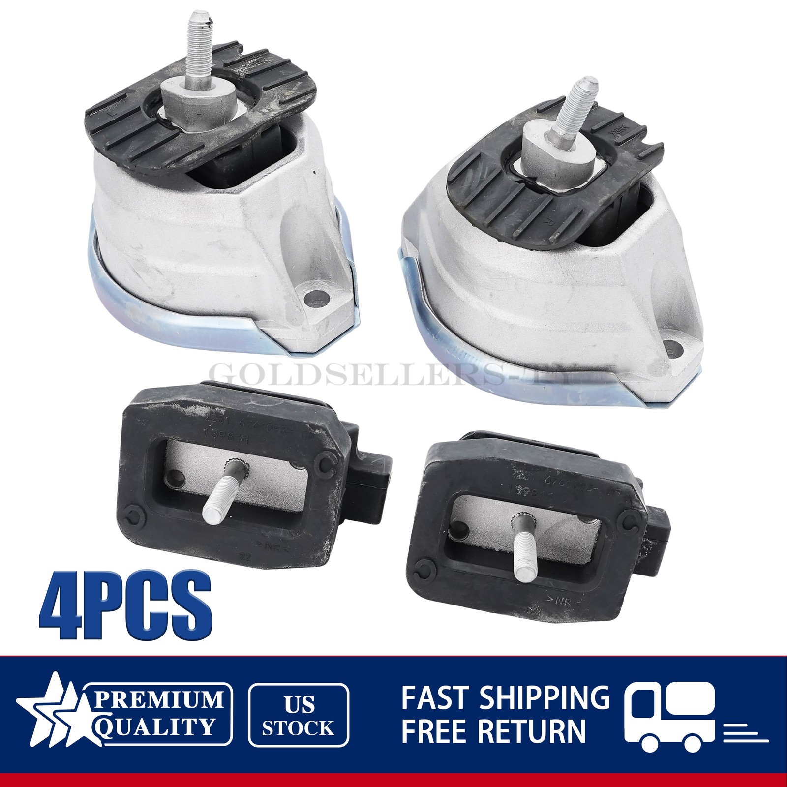 NEW 4PCS For BMW 5Series E60 525i 528i 530i 545i 645Ci 650i Engine & Trans Mount