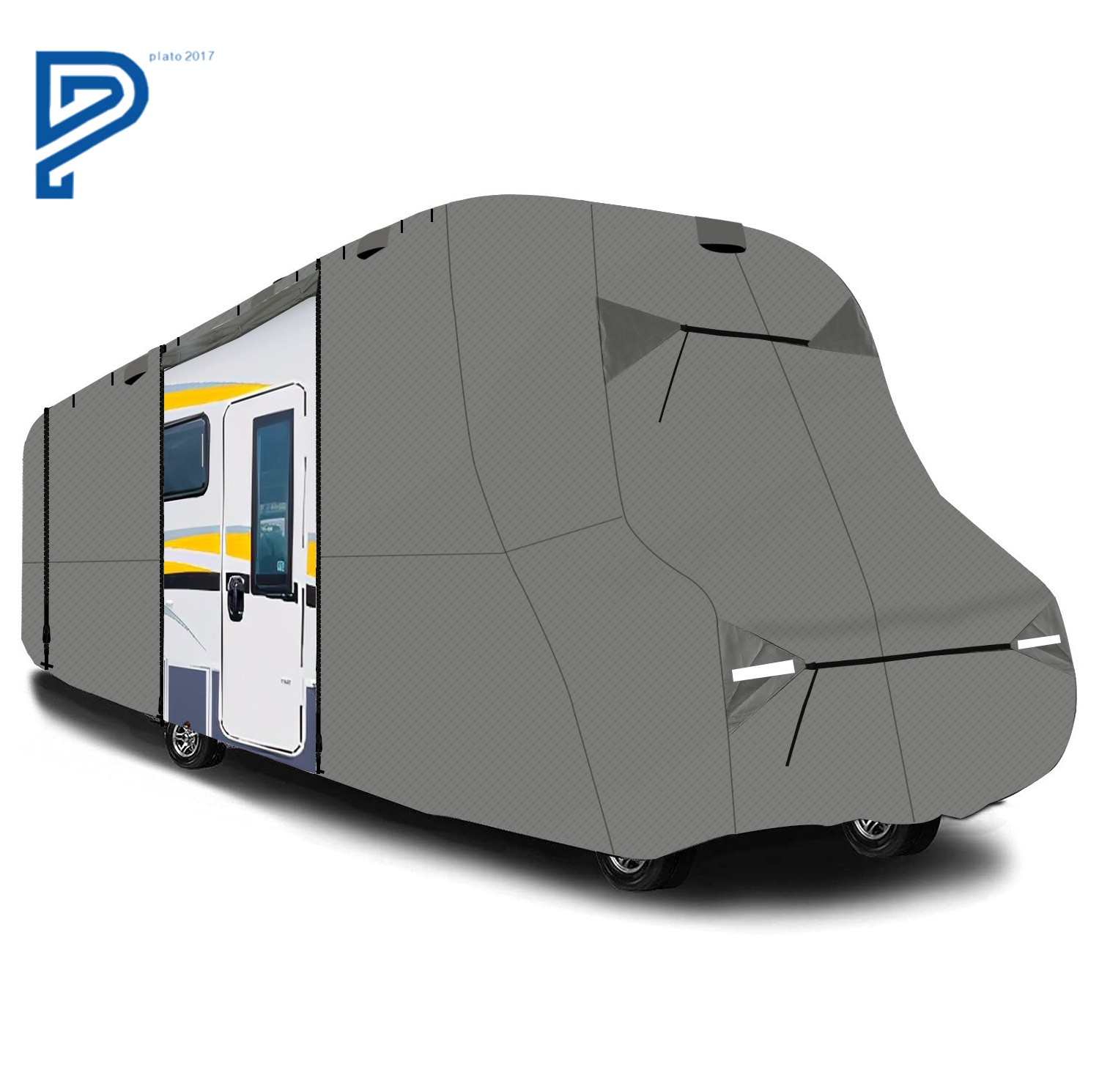 For 26′-29′ Waterproof Class C RV Cover 6-Ply Motorhome Camper Storage GRAY