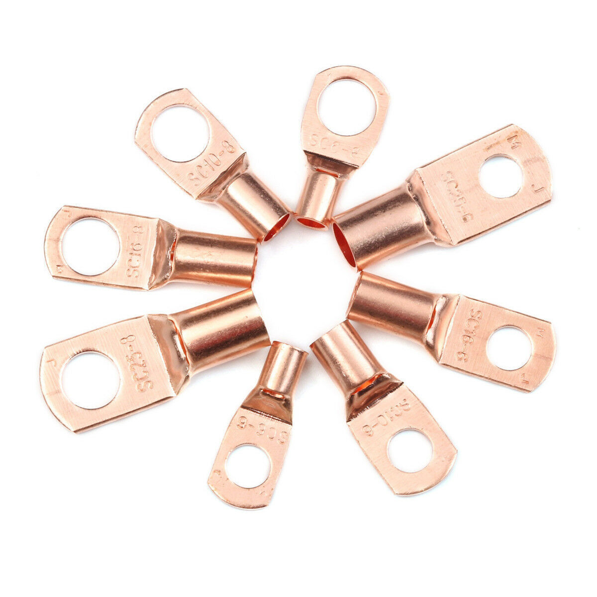 Bare Copper Lugs Ring Terminals Kit Electrical Wire Crimp Connectors US 140PCS