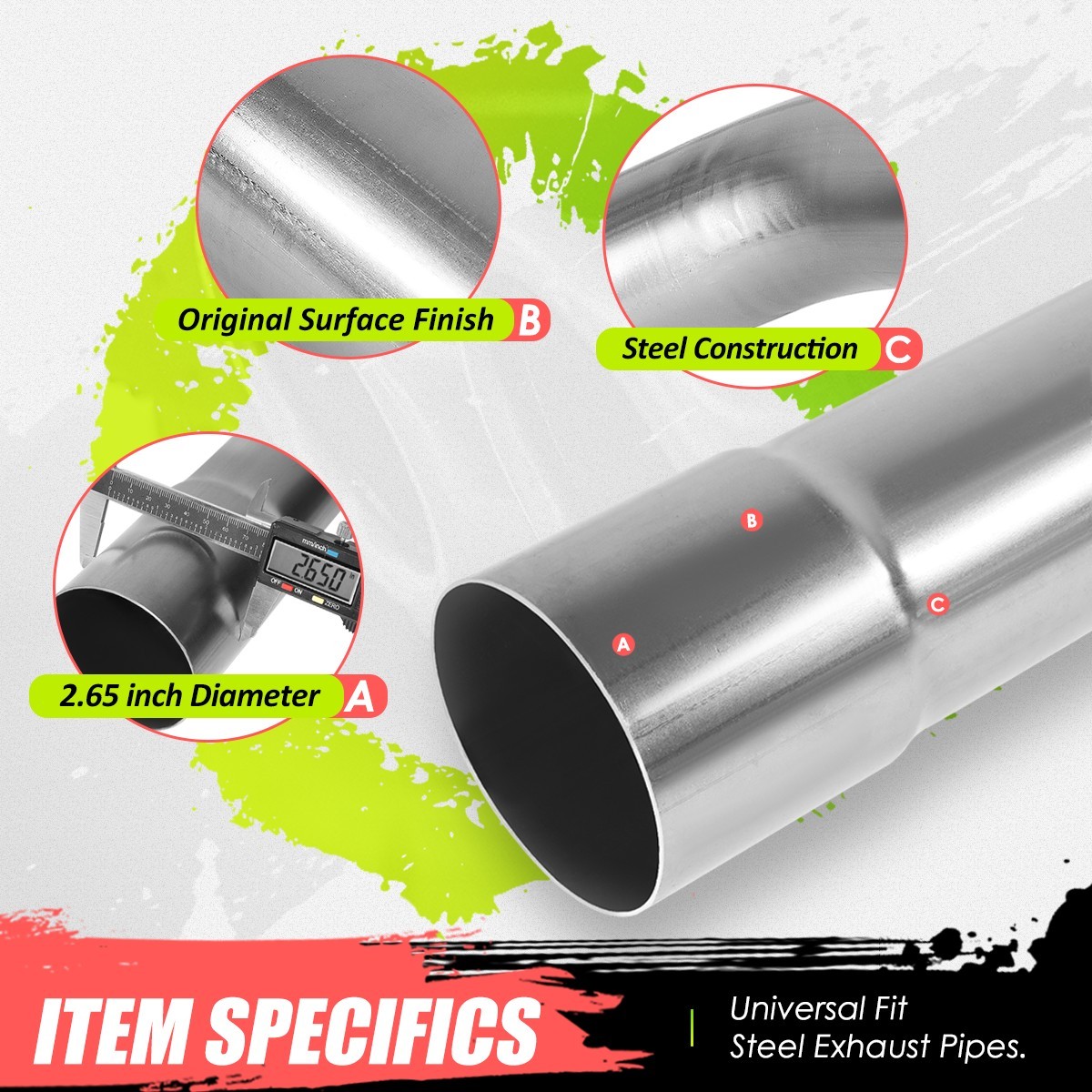 4x 2.5″ Inch Mild Steel DIY Custom Mandrel Exhaust Tubing 45 Degree Bend Pipes