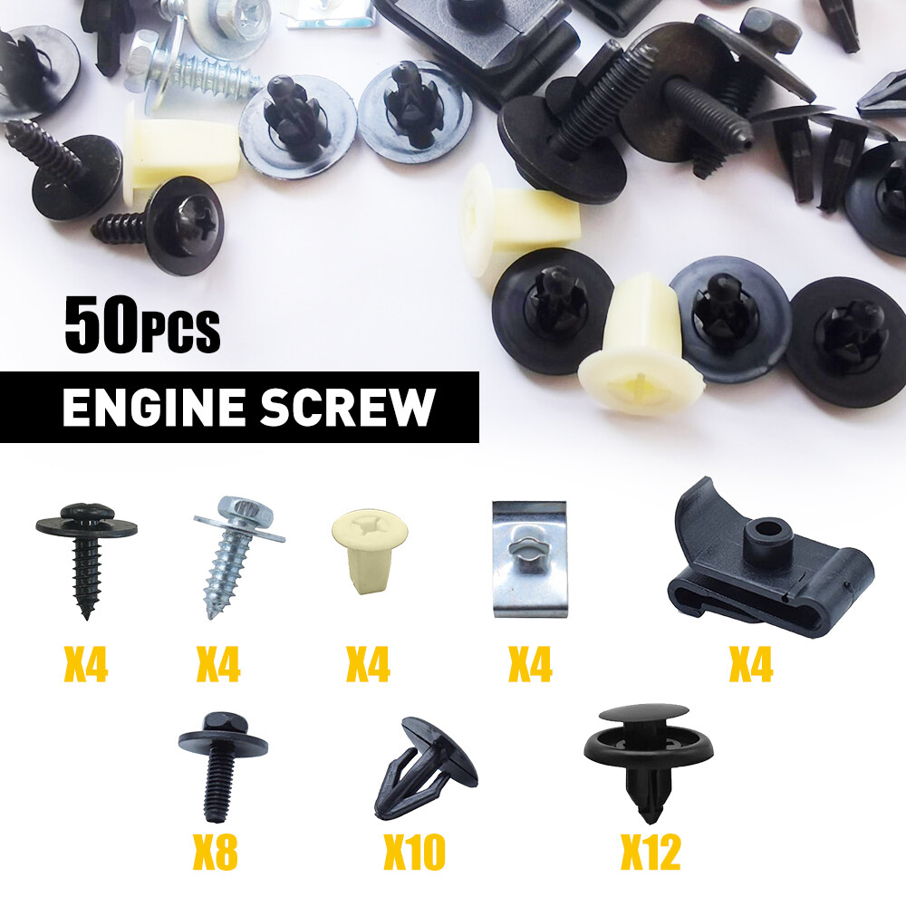 50PCS Engine Cover Clip Screw Undertray Splash Liner Fastener Kit Fit For Toyota