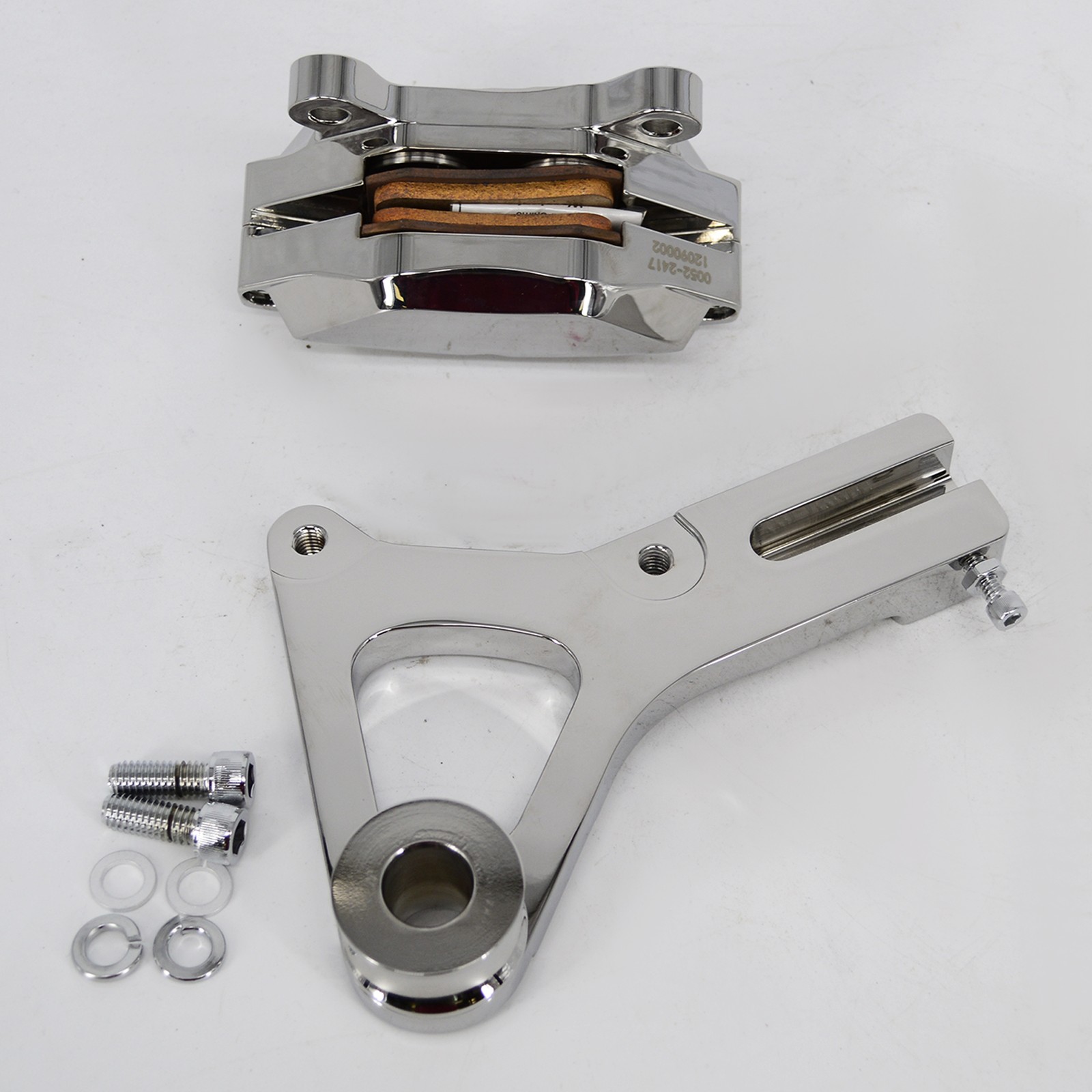Chrome Rear Disc Brake Caliper Assembly Fits For Harley Dyna 2000-2005 RevTech