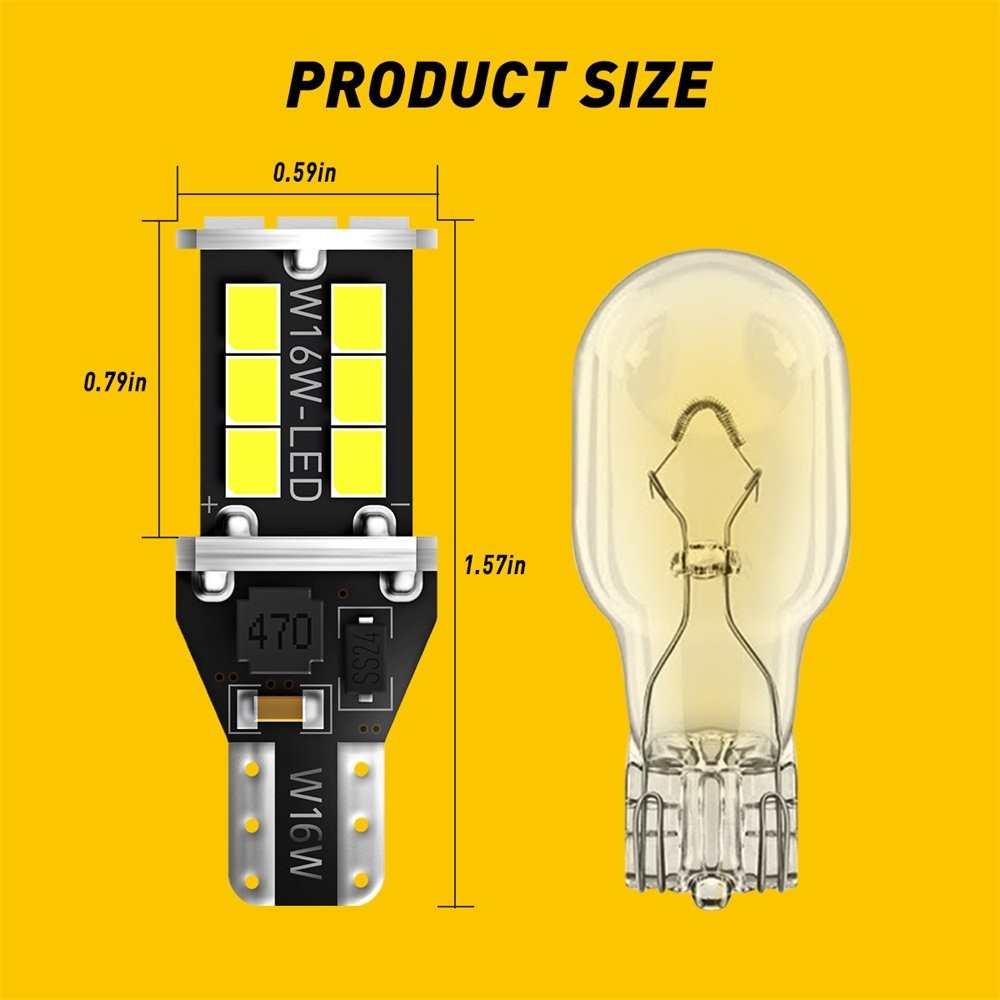 2X Super Bright White Canbus LED Bulb Car Backup Reverse Light 912 921 T15 W16W