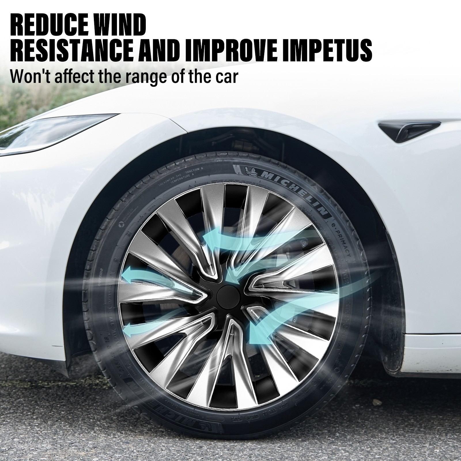 4PCS Hubcap for Model 3 Highland (2023-2026) 18 inch Wheel Cover Turbine Style