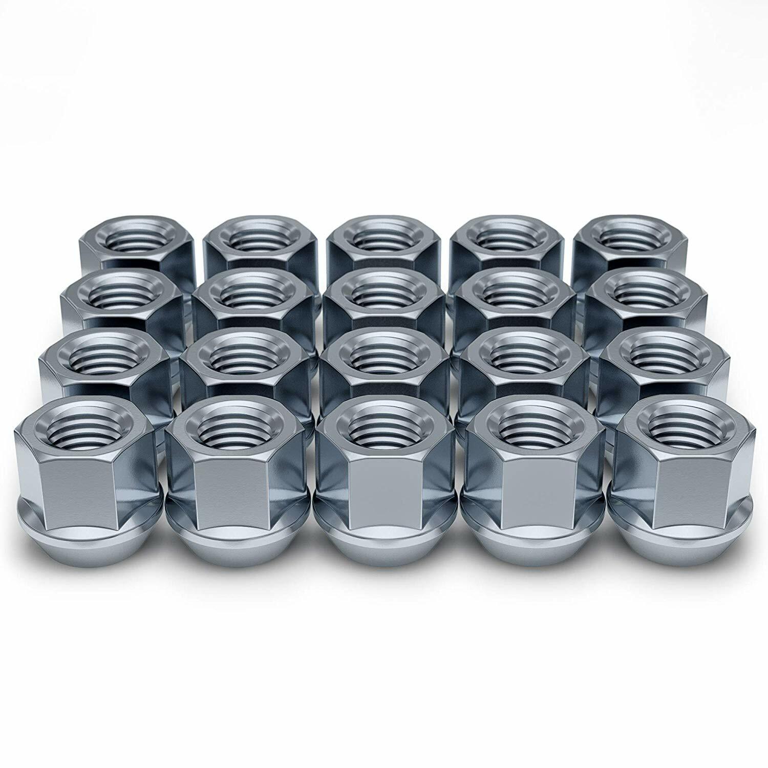 Chrome Plated Open-End Bulge Acorn Wheel/Lug Nuts, M14x1.5, 19mm Hex, Qty 5x