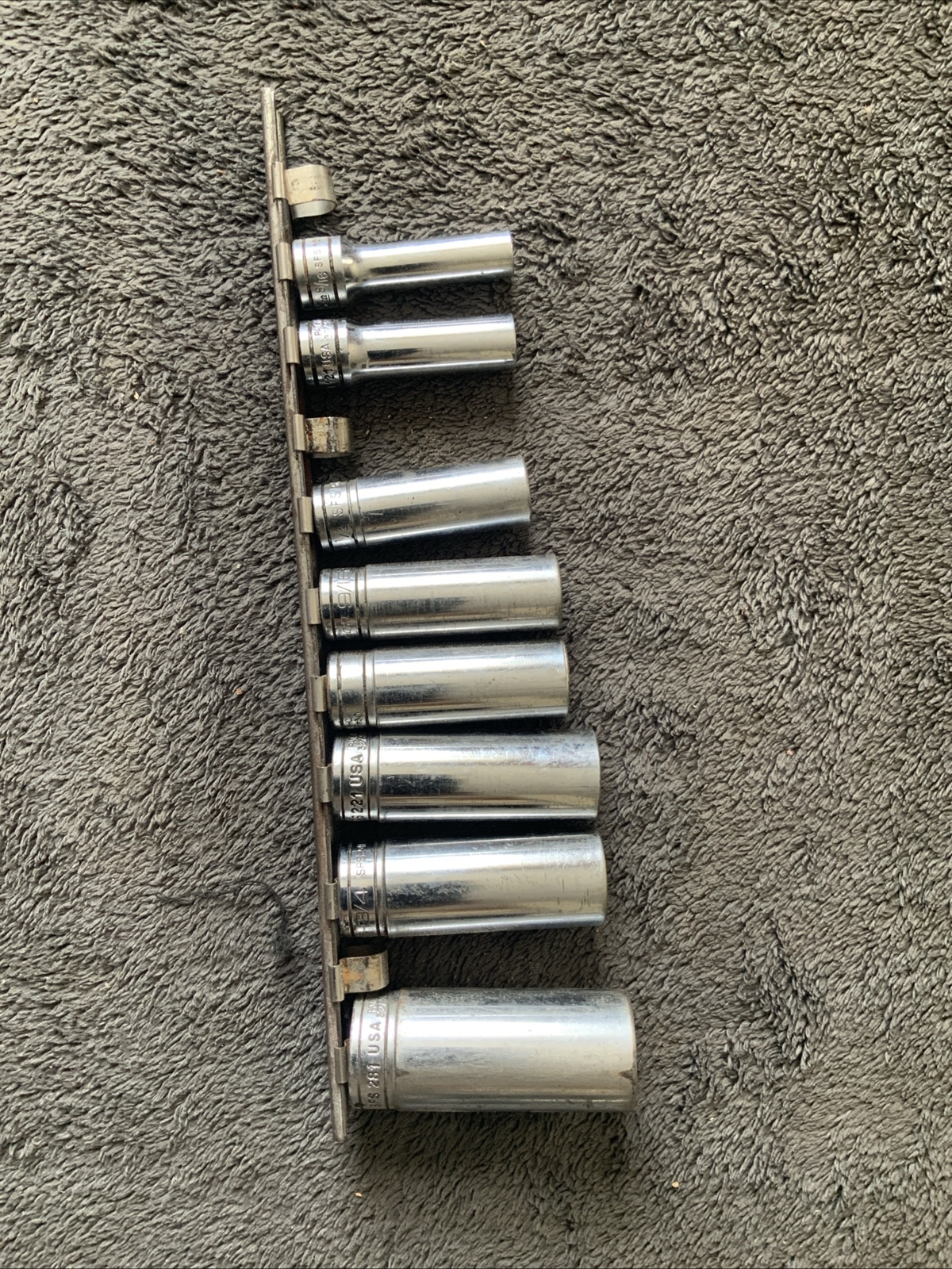 Snap On 3/8” Drive Deep Socket Set, 6pt And 12pt, Used…see Descrip For Sizes…