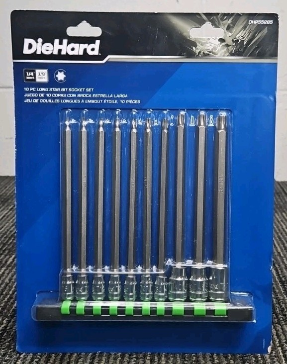 DieHard DHP55285 (1/4″ 3/8″ Drive) 10pc Long Star Bit Socket Set