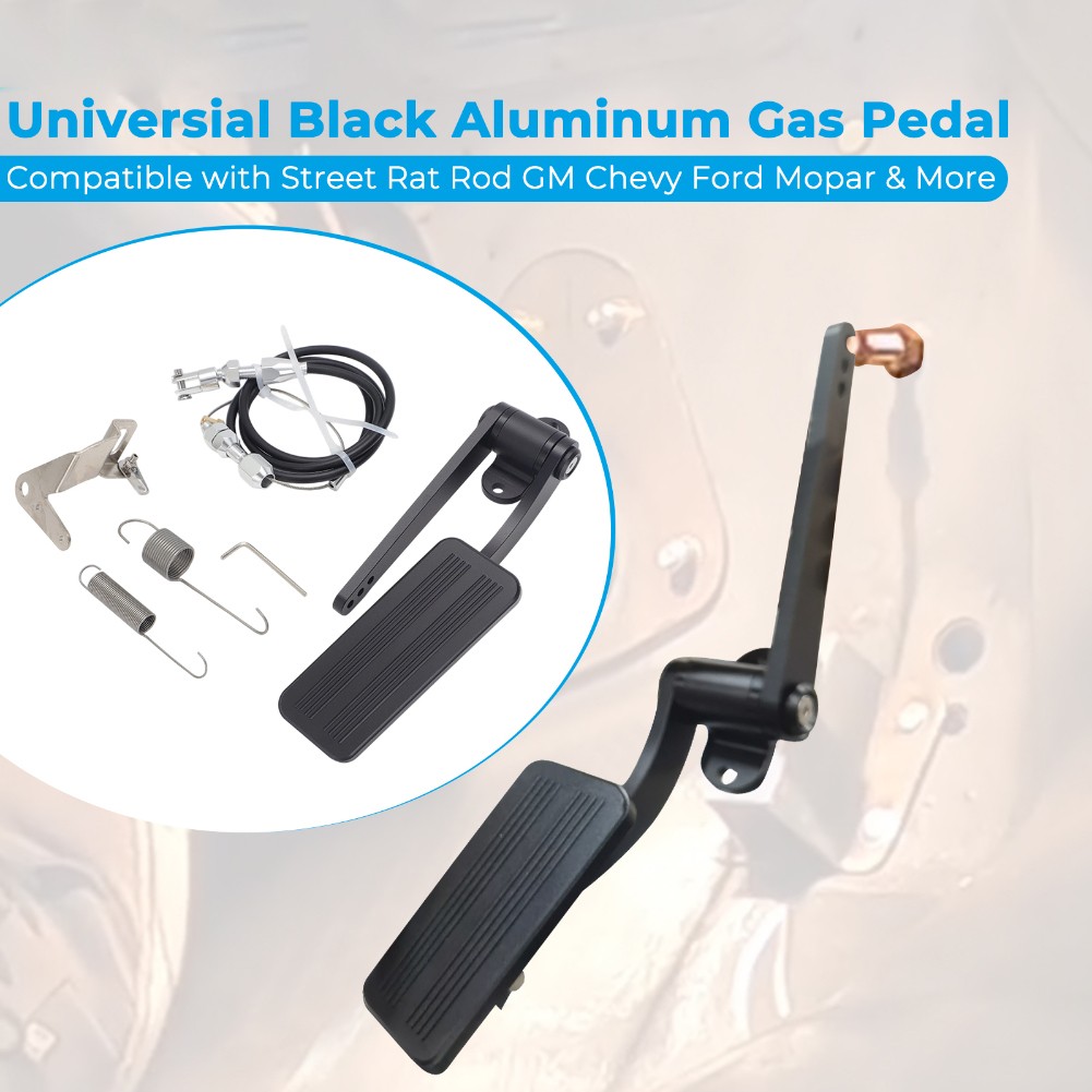 Universal Firewall Mount Accelerator Pedal Cable Kit Billet Aluminum For Hot Rod