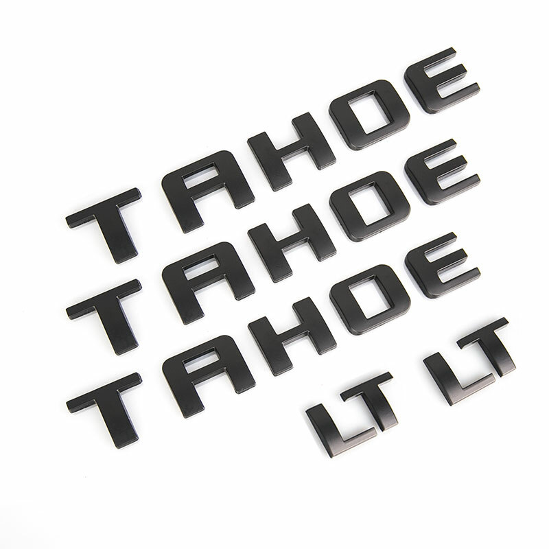 For TAHOE LT Black Letter Emblems Fit Chevrolet Door Badges Nameplate Tailgate