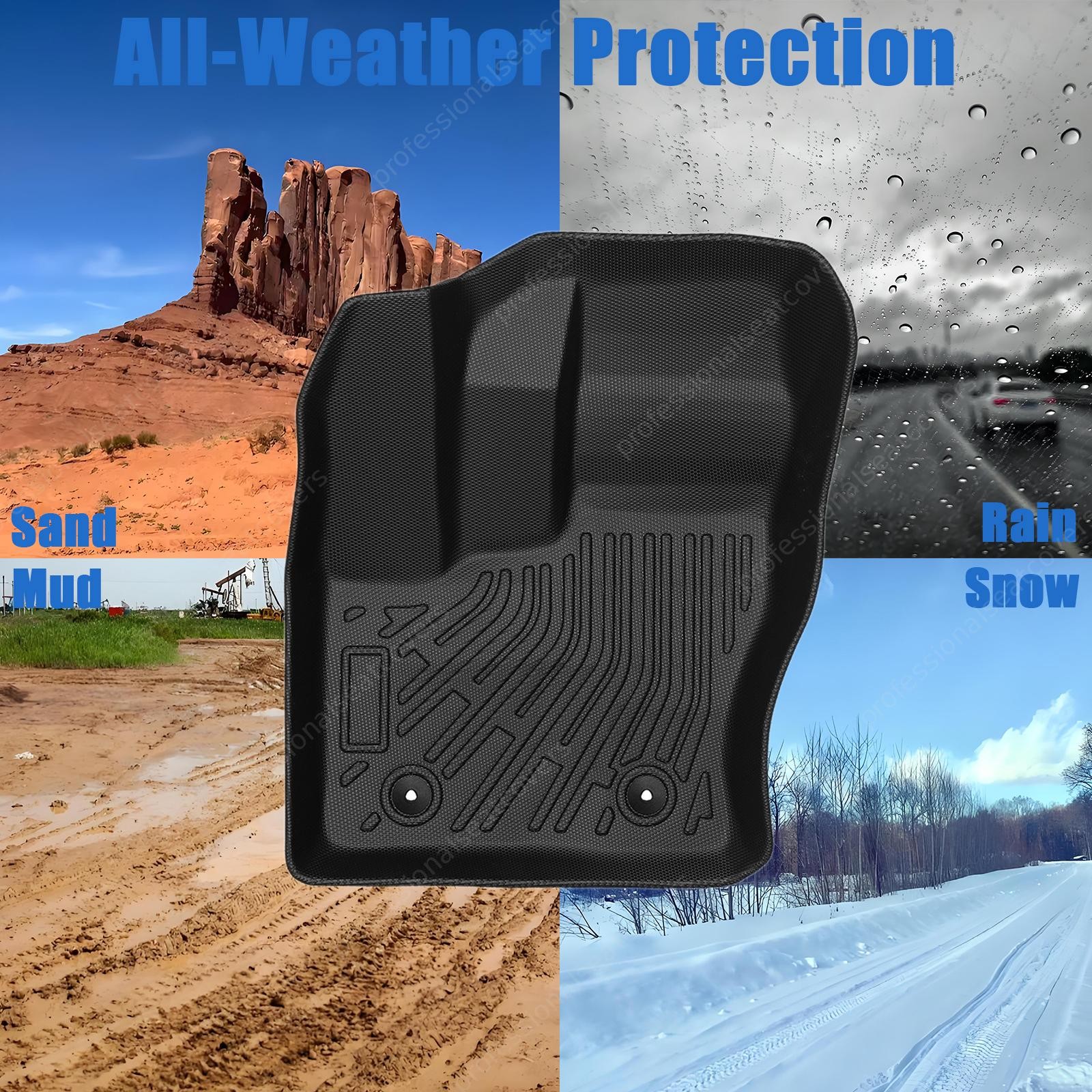 3D For 2014-2021 Ford Transit Connect TPE Floor Mats Liner All-Weather Full Set