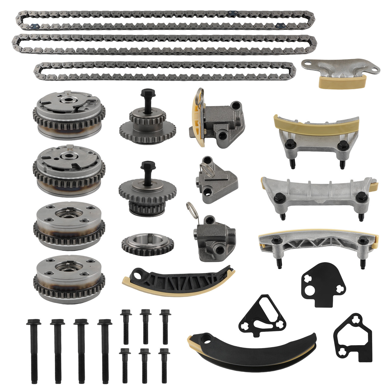 COMPLETE KIT TIMING CHAIN+ 4VVT CAM PHASER For GMC Acadia 3.6L V6 Canyon 3.6L V6