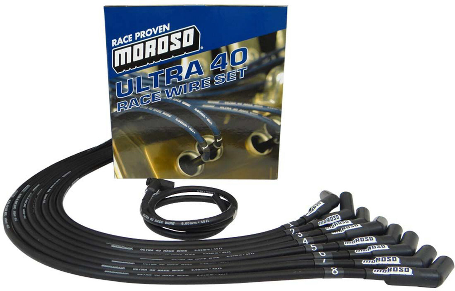 MOROSO BBC Ultra-40 Spark Plug Wire Set HEI 135-Deg
