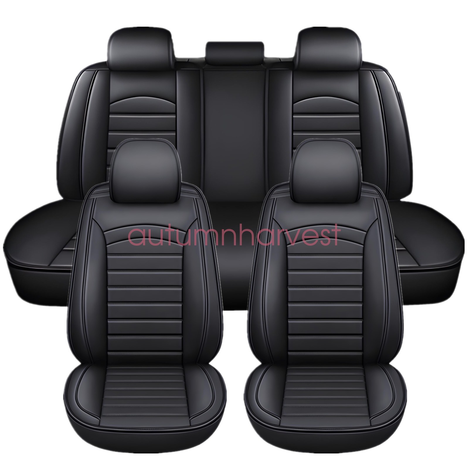 For Hyundai Auto Car Seat Covers Full Set Leather 5-Seats Front + Rear Cushions