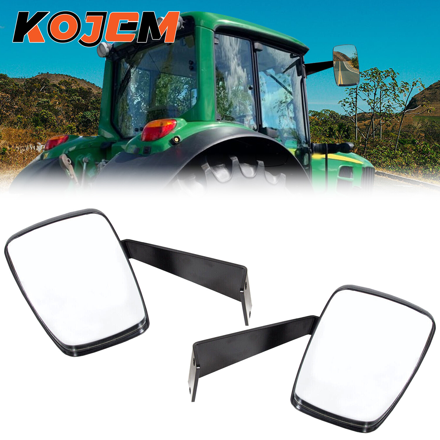 KOJEM Pair Value Mirrors Kit For JOHN DEERE 5000 & 6000 Series 5065E 6420 6520