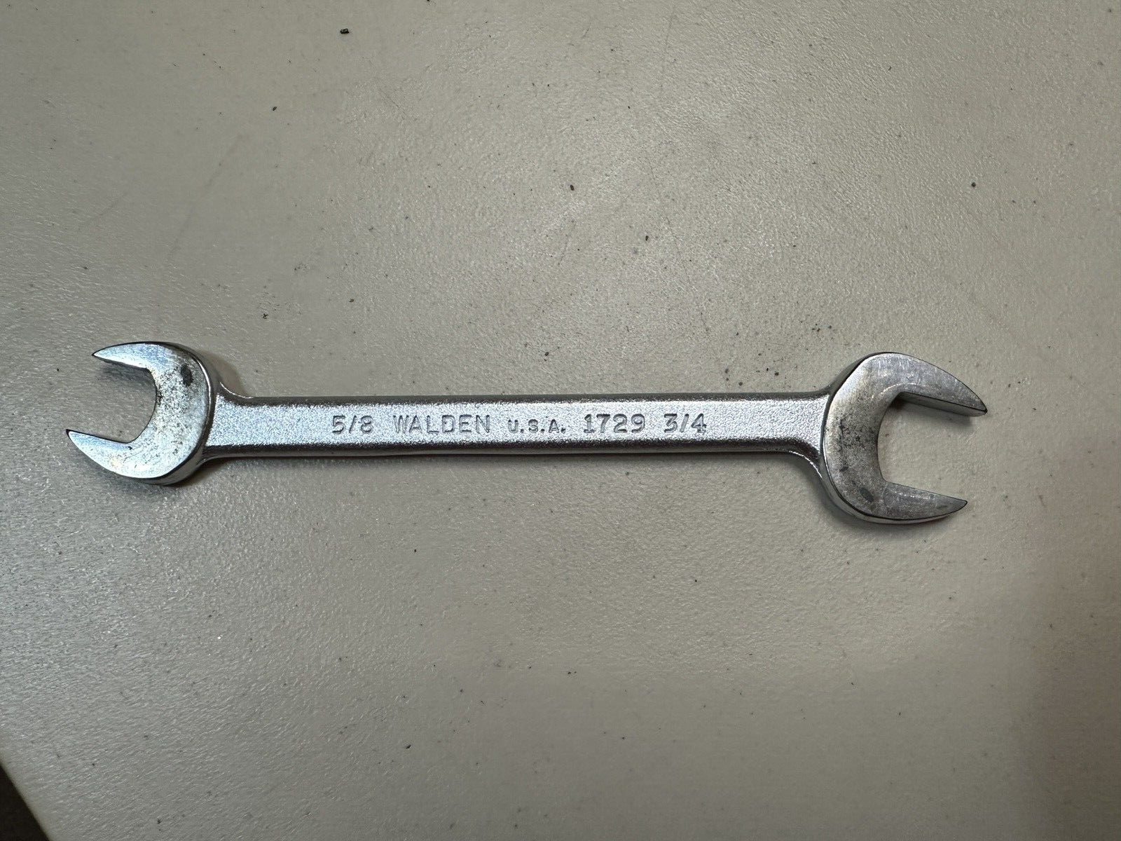 Walden Worcester 1729 5/8″ x 3/4″ Open End Wrench USA Vintage see pics!