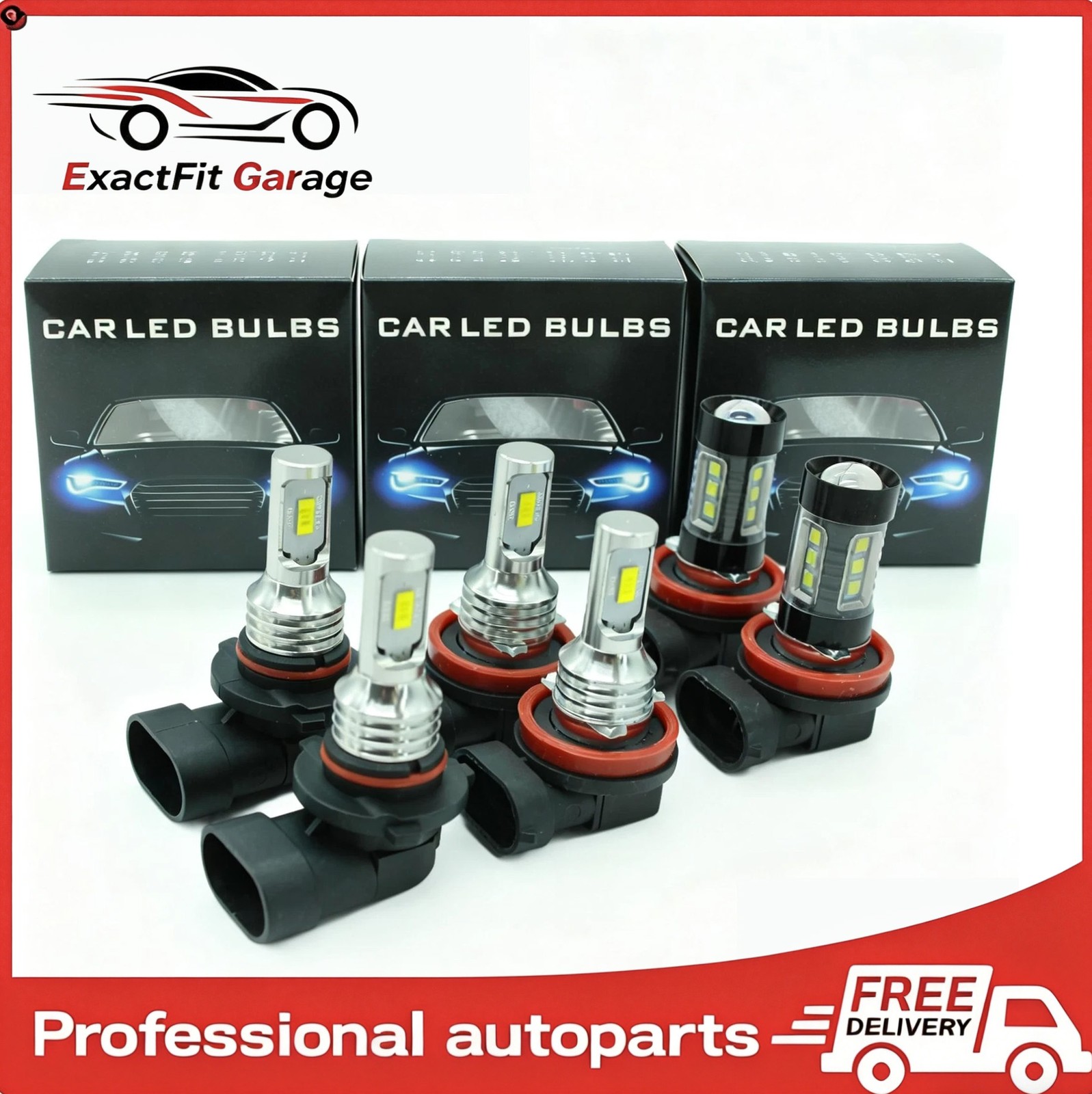 6-Pack 9005 Light LED Bulb Conversion Kit HB3 High H11 Low Beam H8 H9 Fog