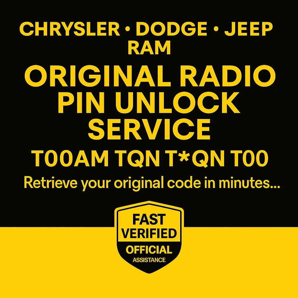 CHRYSLER ✅ JEEP✅ RAM✅ DODGE✅ RADIO UNLOCK CODE✅ T00AM✅ T00✅ T**QN✅ SERIALS