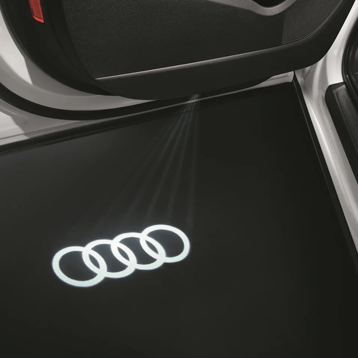 AUDI BEAM RINGS-PUDDLE LIGHT’S NEW OEM. MSRP $285.99 SET OF TWO 4G00522133G