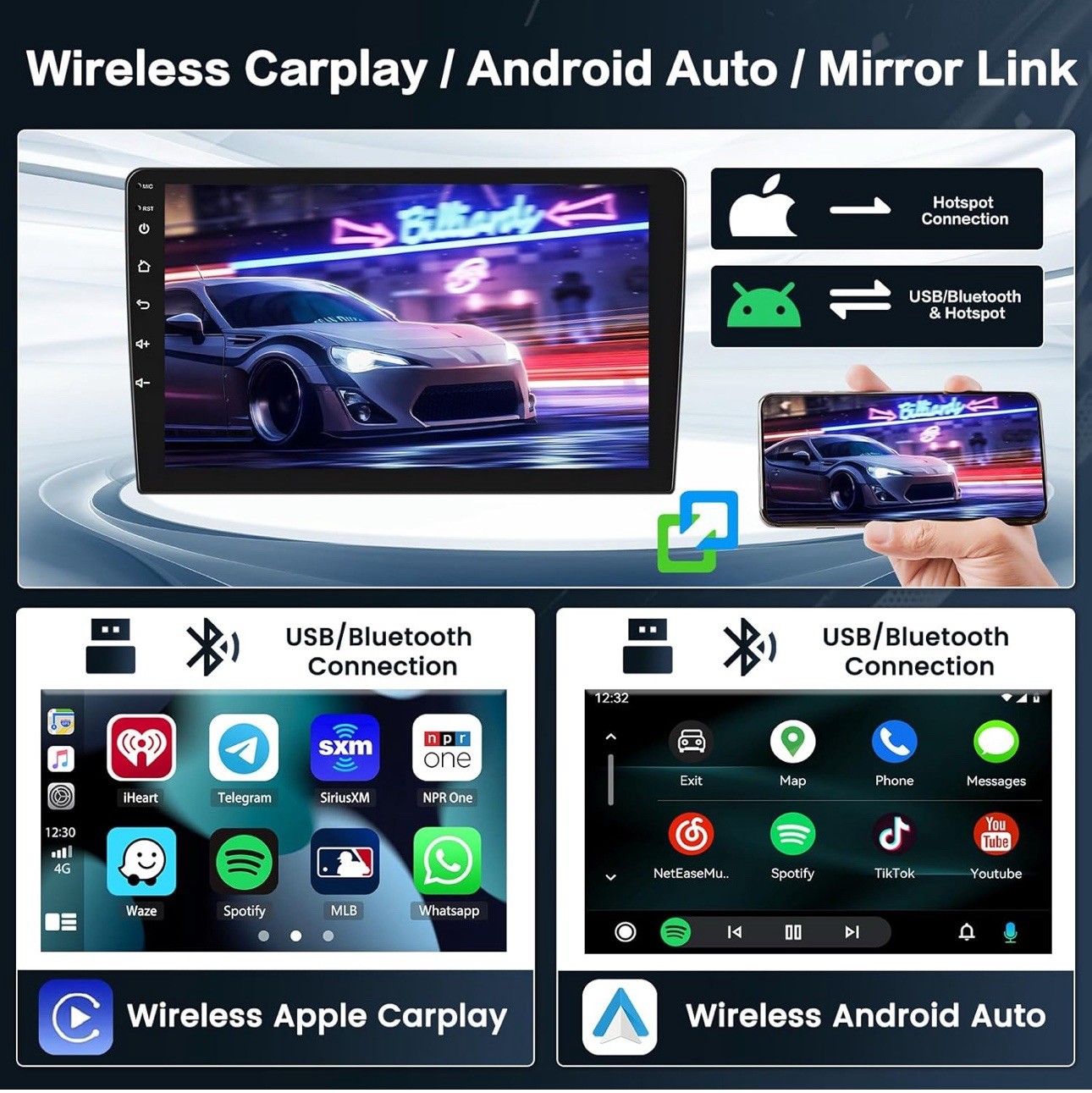 4GB 64GB Stereo for Jeep Liberty 008-2012 w/ Carplay 10.1 Screen Android 13 w Ca