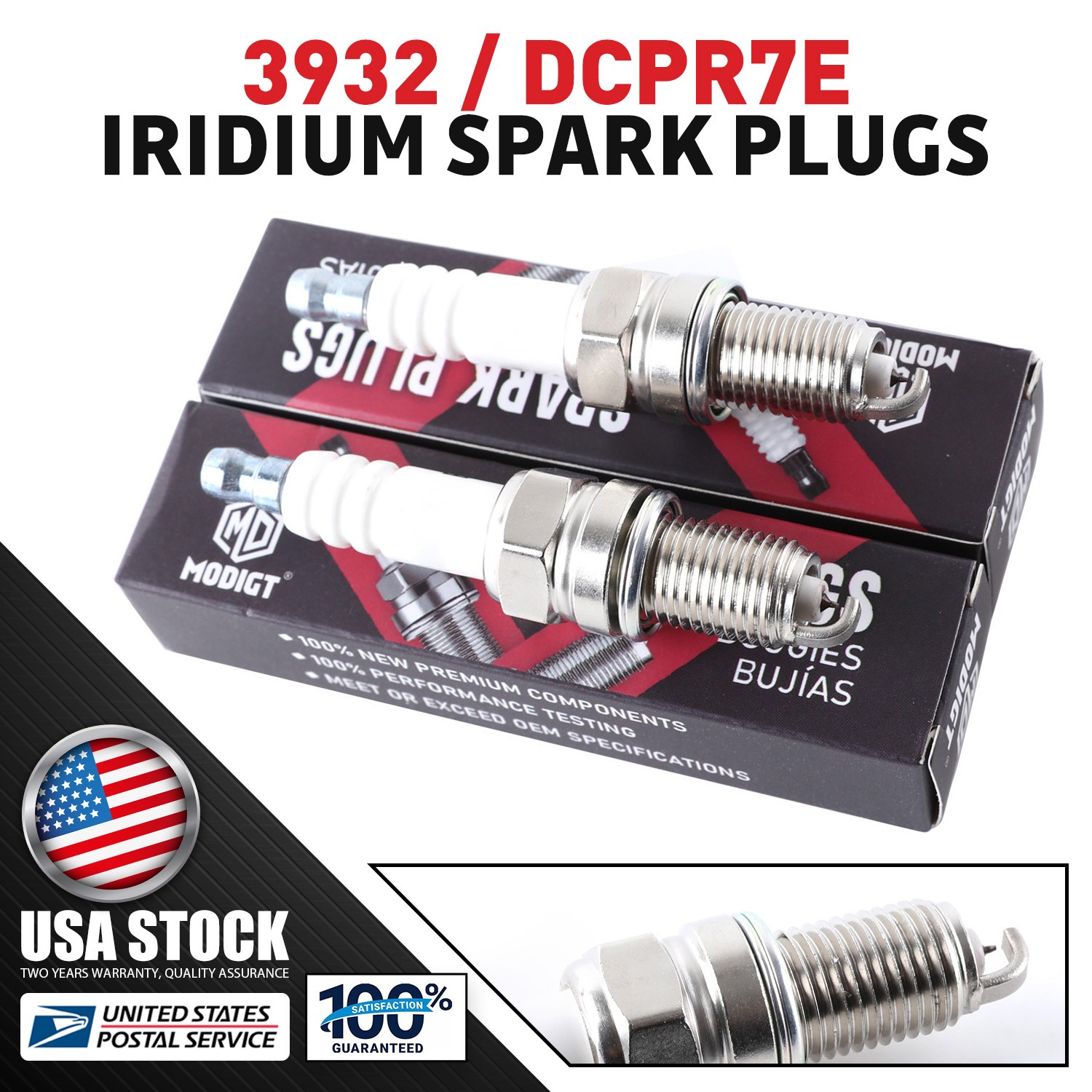 2 Pack Premium Spark Plug-Standard 3932/ DCPR7E Iridium – New And High Quality