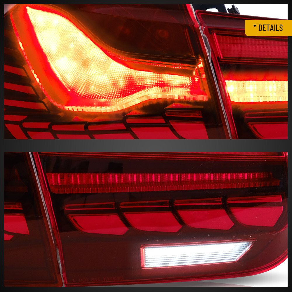 Red For 2012-2018 BMW 3 series Sedan F30 F35 M3 Sedan GTS LED TailLights Dynamic