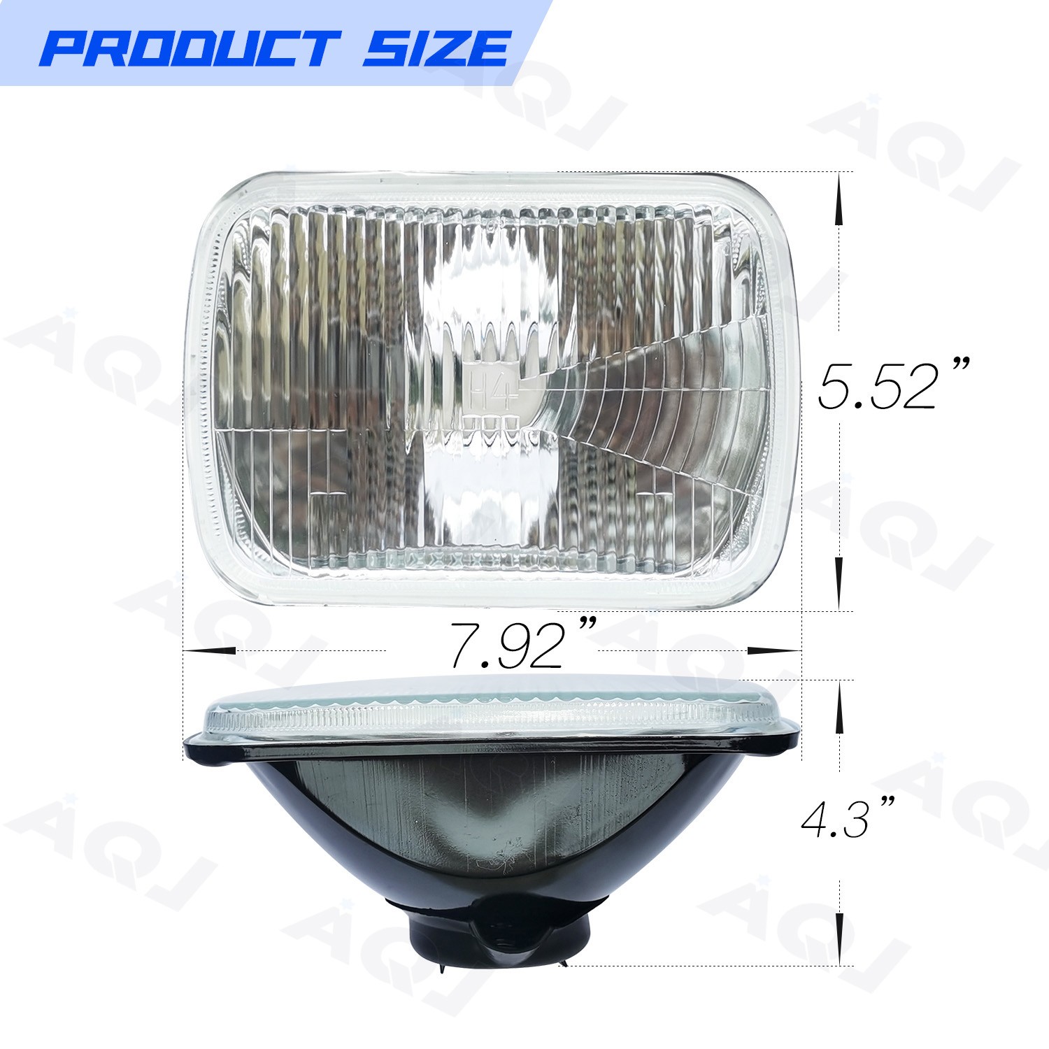 For Dodge W350 1981-1993 Pair 7″x6″ inch LED HeadlightS High/Low Sealed Beam