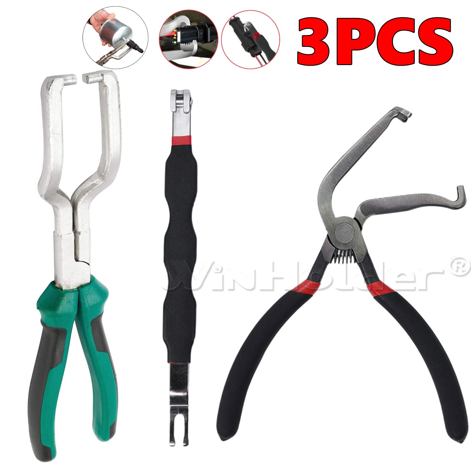 3Pc Fuel Line Pliers Petrol Clip Pipe Hose Release Disconnect Quick Removal Tool