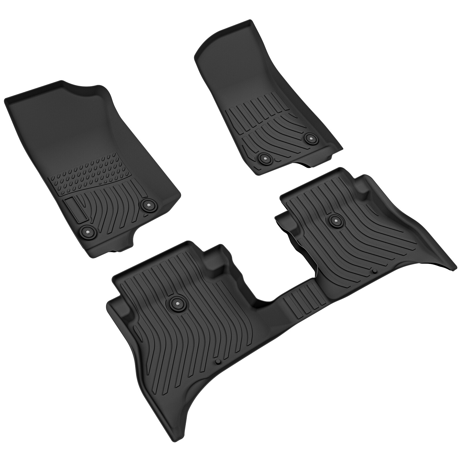 3 PACK Floor Mats Cargo Liners for 2021-2026 Jeep Wrangler 4xe All Weather TPE