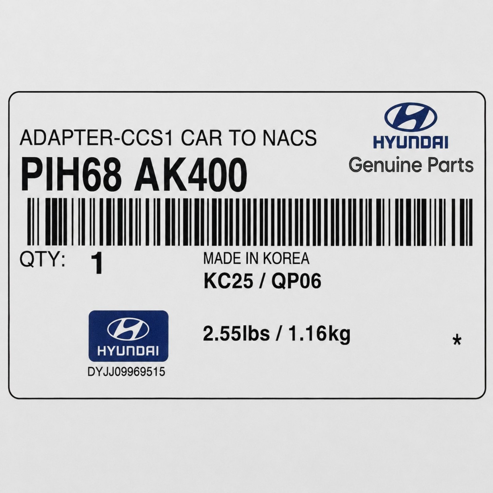 NACS to CCS Tesla Supercharger Adapter for Hyundai IONIQ 5/6, Kona, Genesis