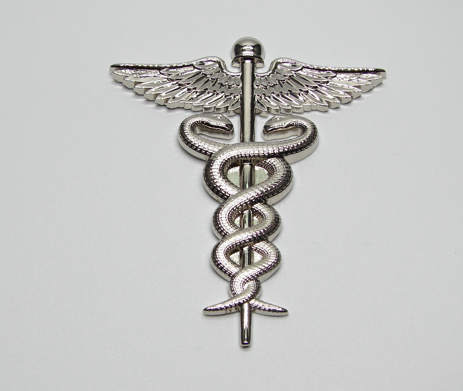 CADUCEUS SYMBOL OF MEDICINE, HERMES, TOP QUALITY 3D METAL CAR EMBLEM