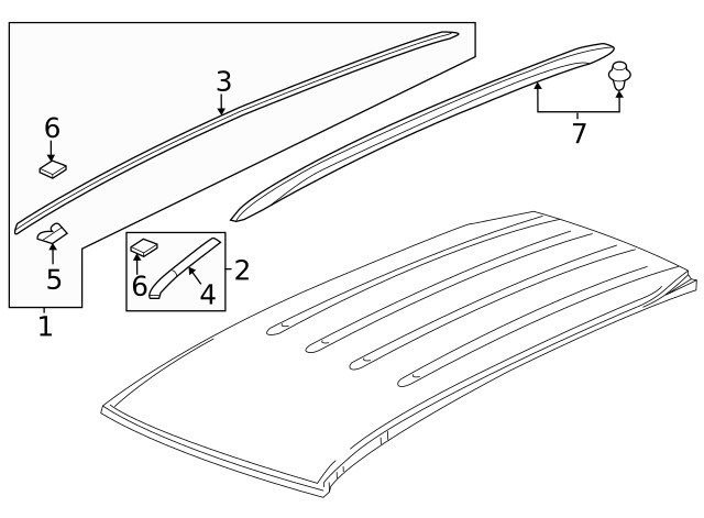 Genuine Honda Pilot Roof Molding (Right/Left) Kit 74306-TG7-307