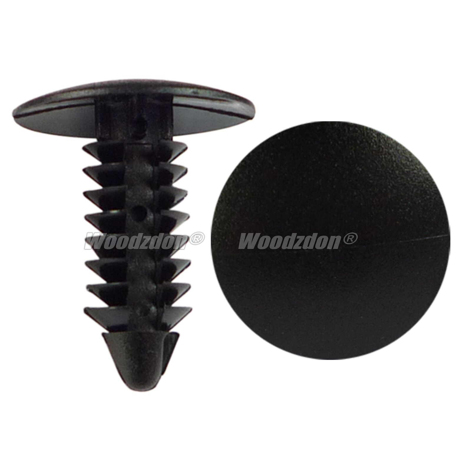 PACK 1000 BLACK NYLON CLIPS 1595864,1605396,6030441,388577S PUSH TYPE FASTENERS