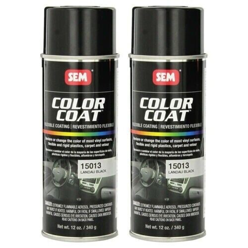 SEM 15013 Pack of 2 Color Coat Landau Black Spray Paint Aerosol Can 12 oz.