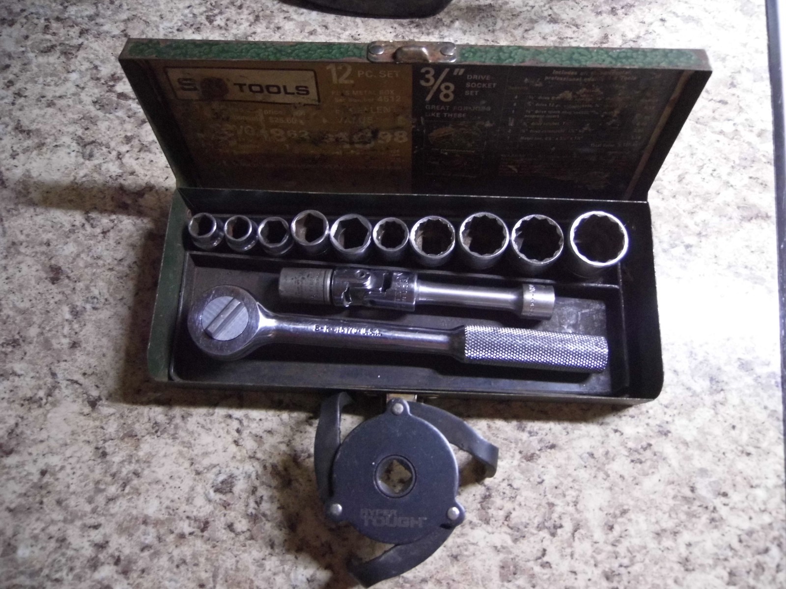 SK Tools 3/8″ Drive Ratchet 45170 with American Size Sockets Oil Filter Socket !
