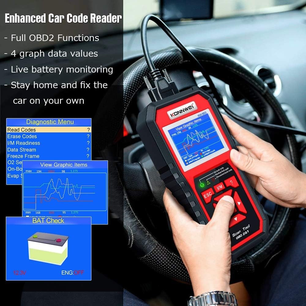 KW850 Professional OBD2 Scanner Auto Code Reader Diagnostic Check Engine