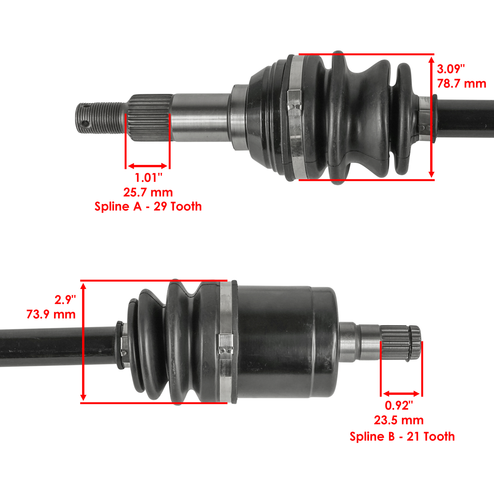 Caltric 705401937 705401936 Front Left & Right CV Axles For Can-Am