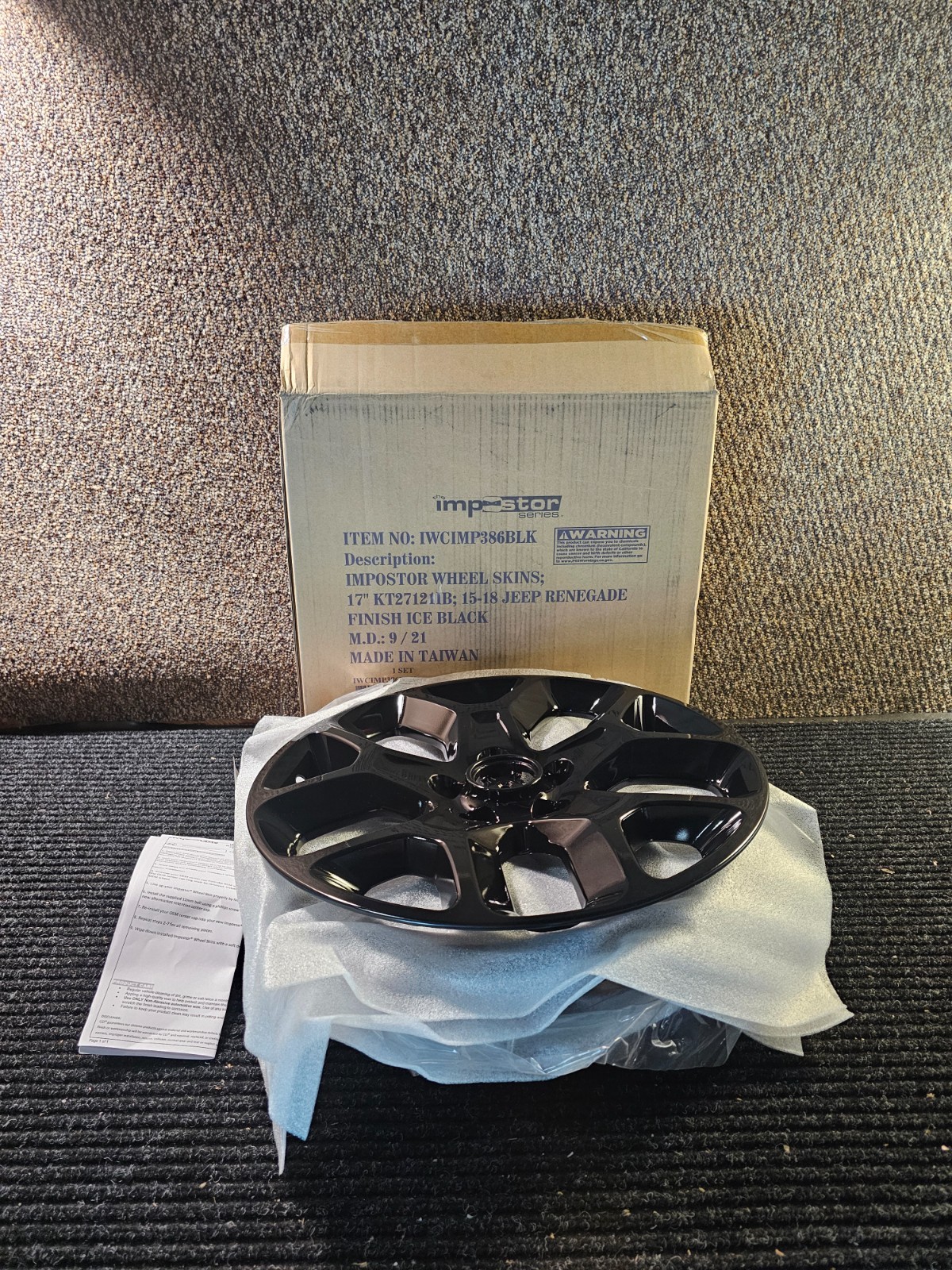 Coast To Coast IWCIMP386BLK 4-Piece Wheel Skin 17 Inch Single Tone Gloss Black
