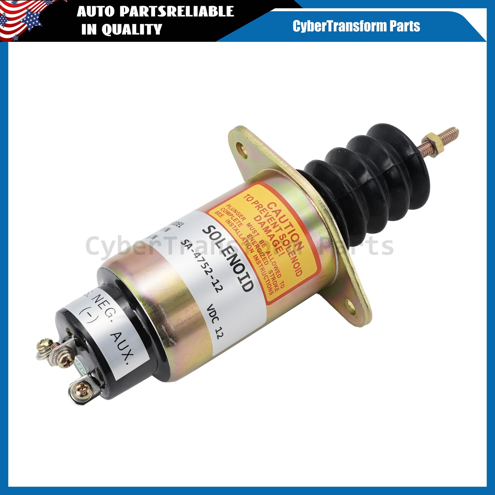 NEW For Woodward 2003 12S7U1B2A SA-4752-12 12V 3-Terminal Fuel Shutdown Solenoid