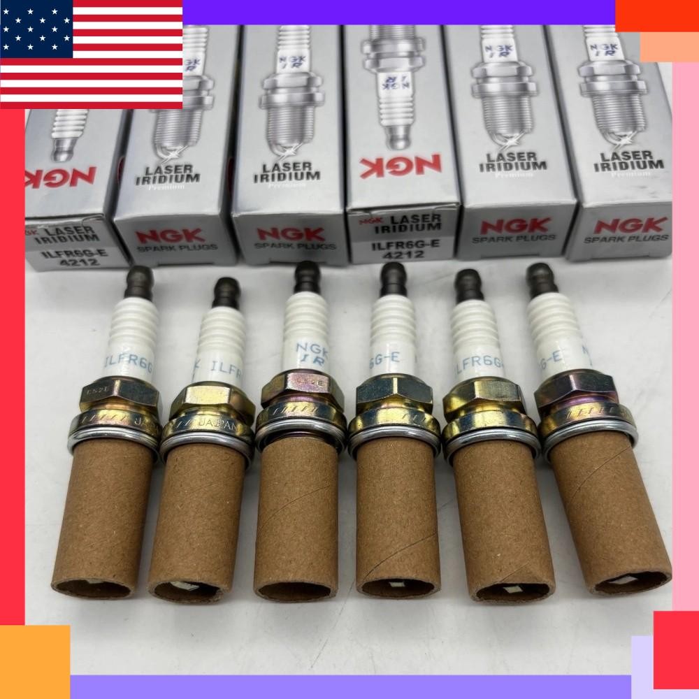 6Pcs NGK Laser Iridium Spark Plug Nickel Core Tip Standard 0.032in ILFR6G-E 4212