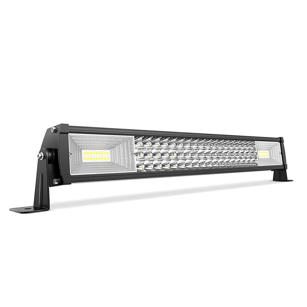 Tri-Row 23inch 1200W LED Light Bar Combo Spot Flood Truck Offroad+4″Pods Kit 20″