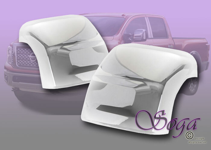 FOR 2016-2024 NISSAN TITAN XD OVERLAY CHROME TOWING SIDE MIRROR COVERS W/SIGNAL