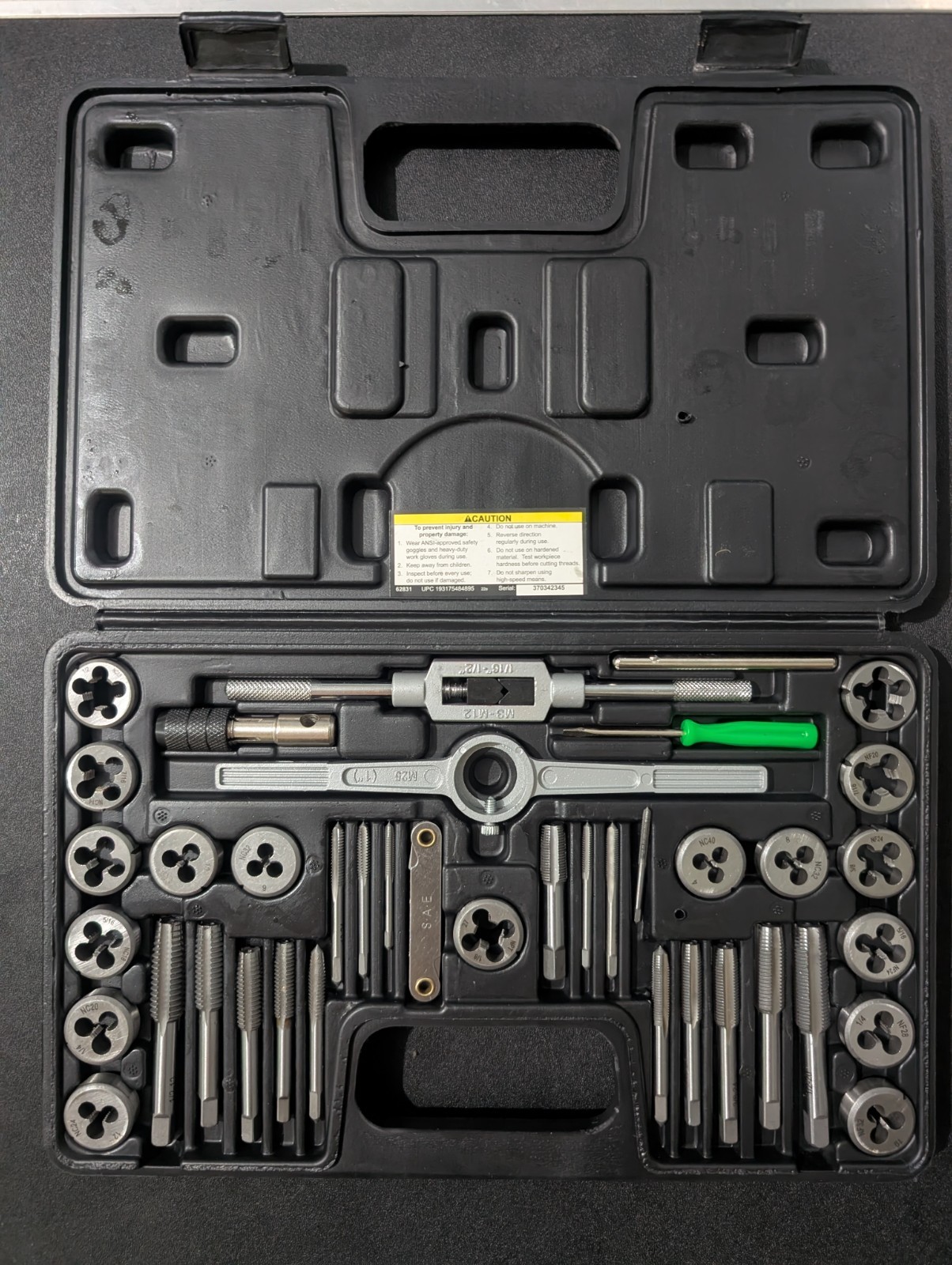 40pc Tap and Die Set Standard Thread Renewing Tapping Threading Chasing tool SAE