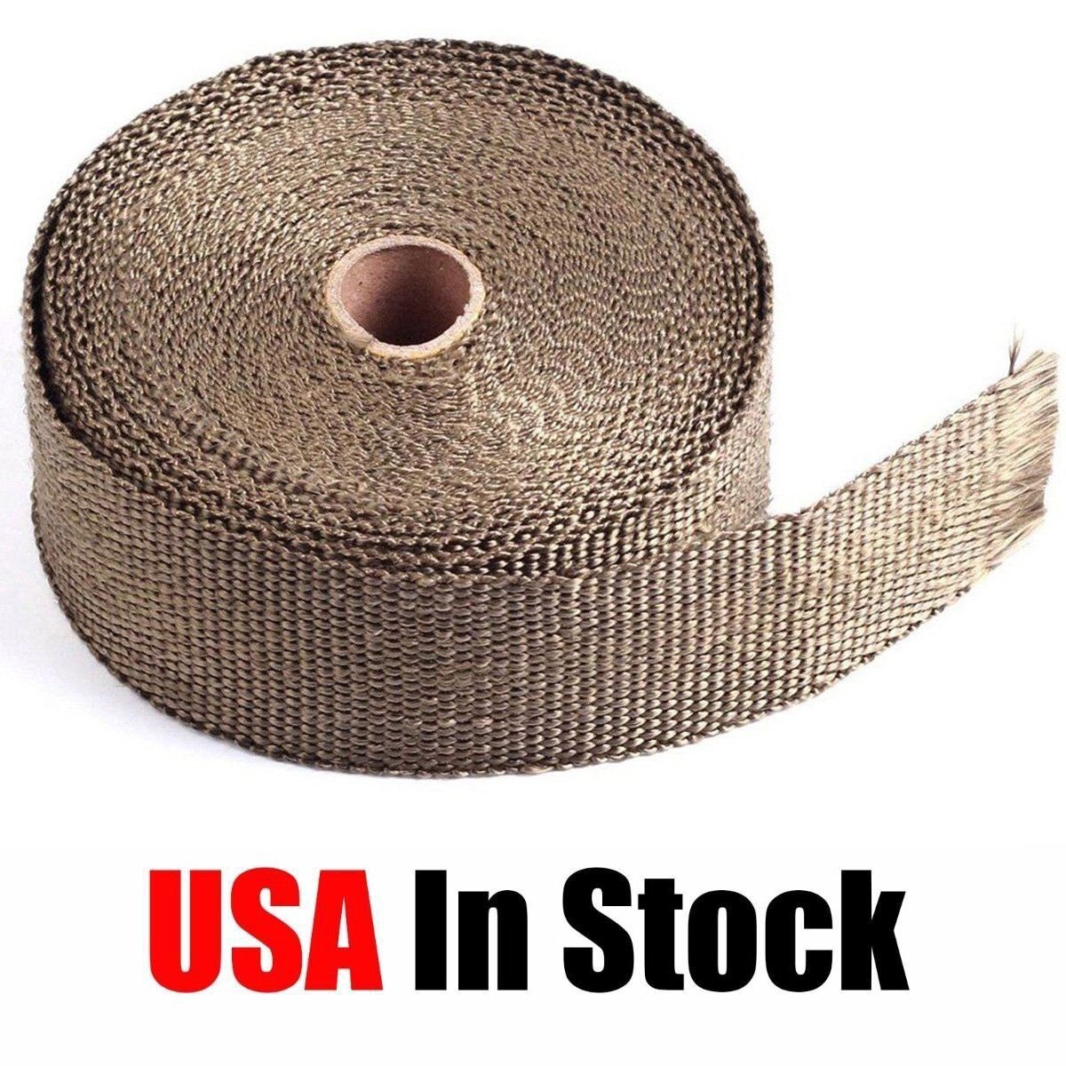 2 Roll x 2″ 50ft Titanium Lava Header Manifold Exhaust Heat Wrap Tape Ties Kit