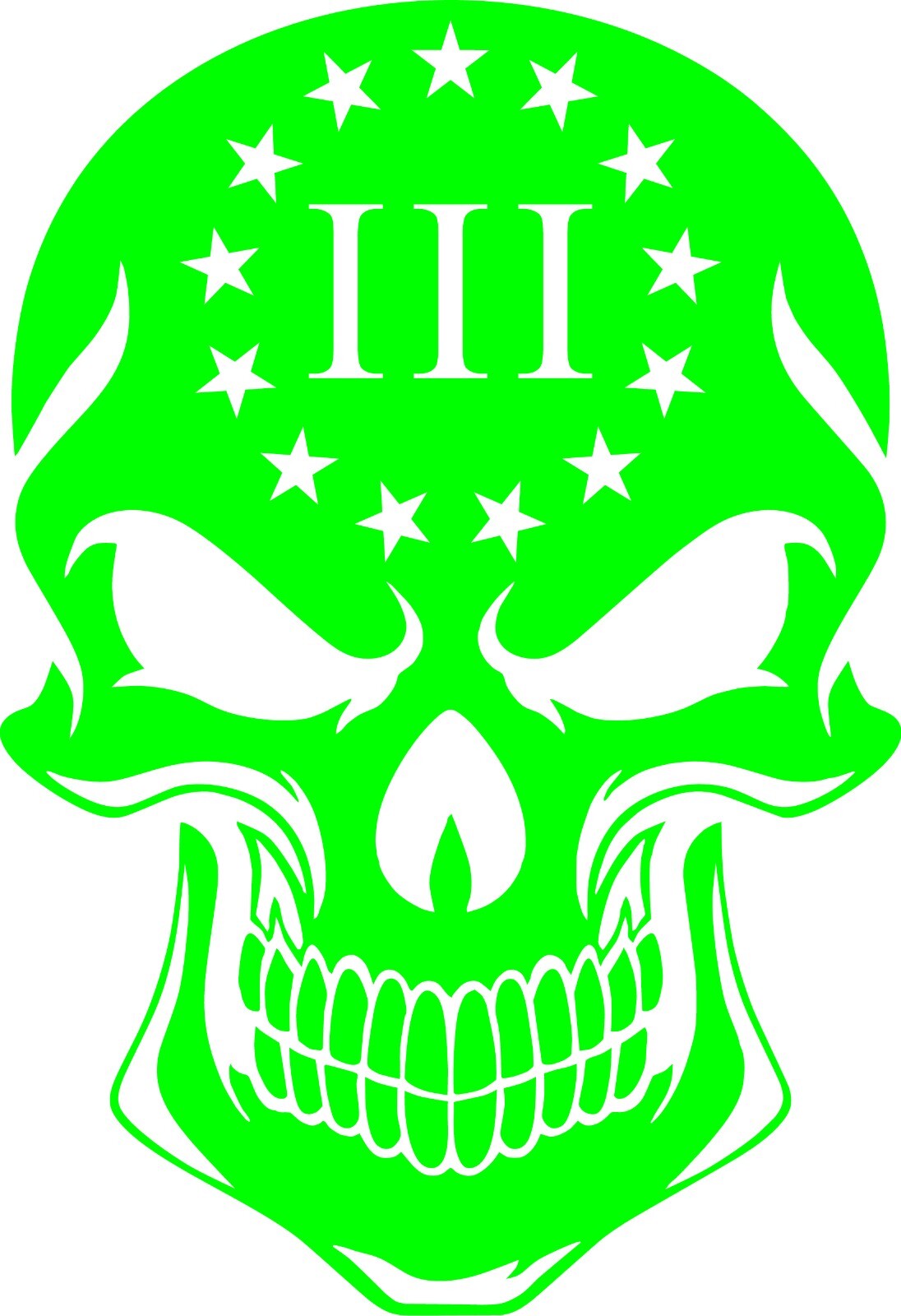 13 Colonies Percenter 3 Logo Solid Skull Vinyl Decal Multiple Colors and Sizes