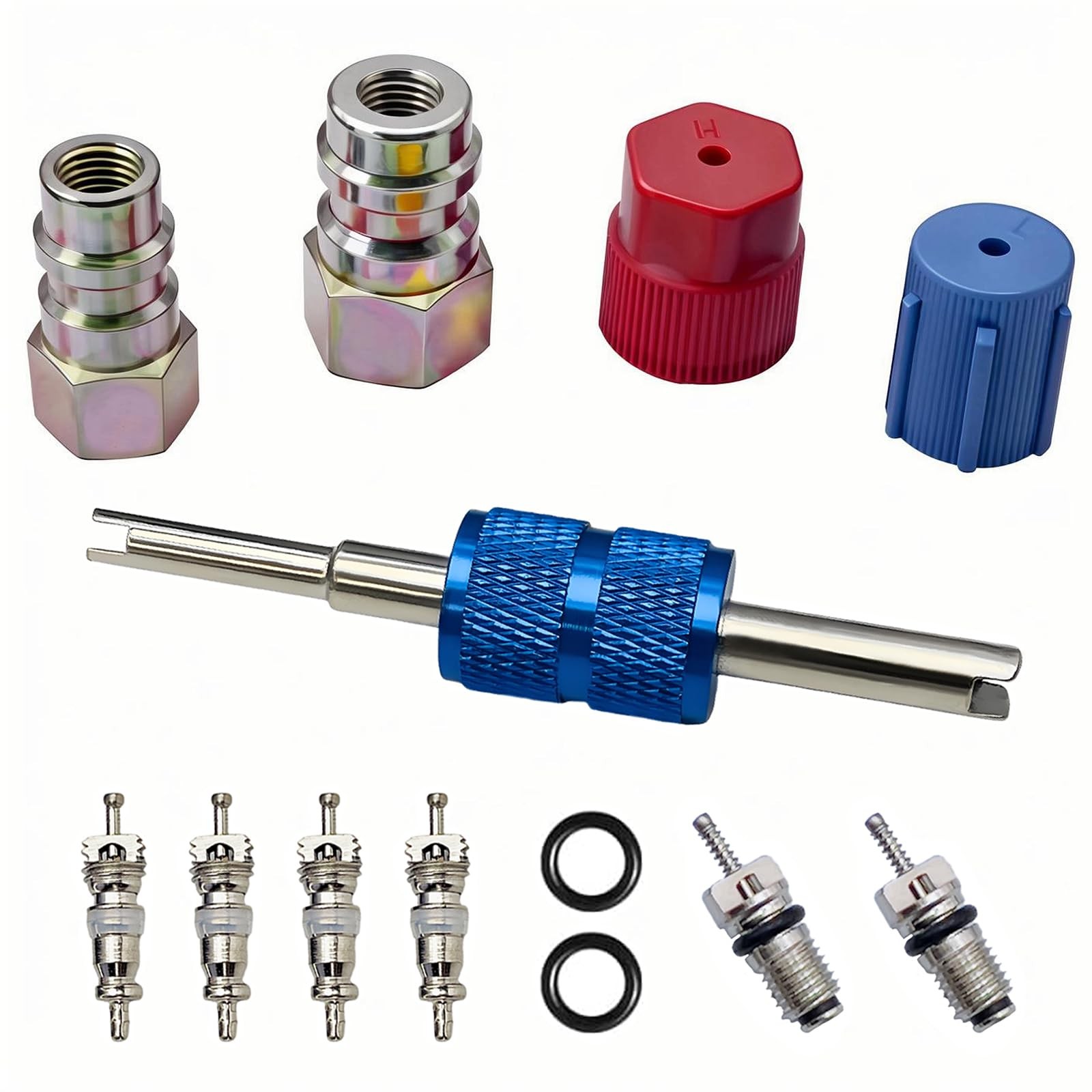 R12 to R134A AC Retrofit Fitting Adapter Kit, R12 R22 to R134A High/Low Fitting