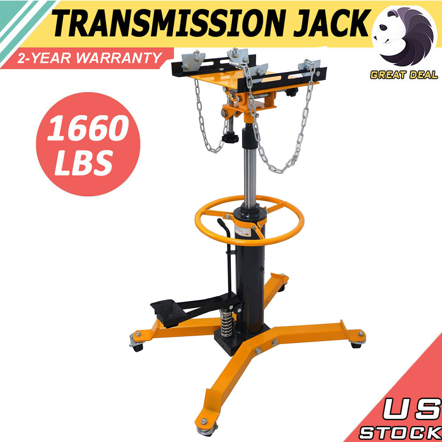 1660 LBS Hydraulic Transmission Jack w/ 360 Swivel Wheel Lift Hoist High Quantit