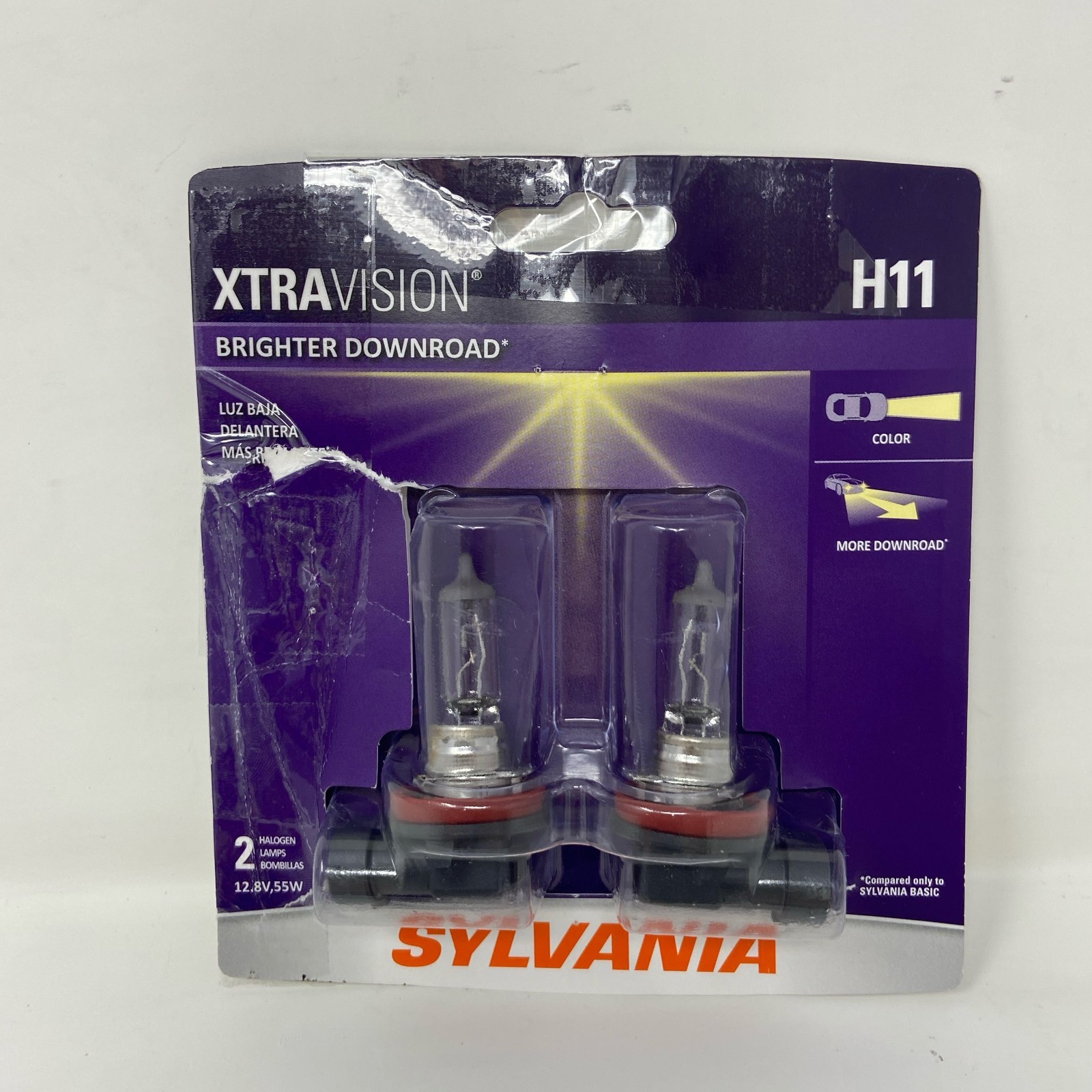 SYLVANIA H11 XtraVision Halogen Headlight Bulbs 2-Pack, Clear