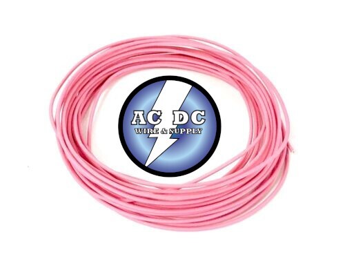 25 FEET AUTOMOTIVE WIRE 18 AWG HIGH TEMP TXL WIRE PINK STRANDED COPPER