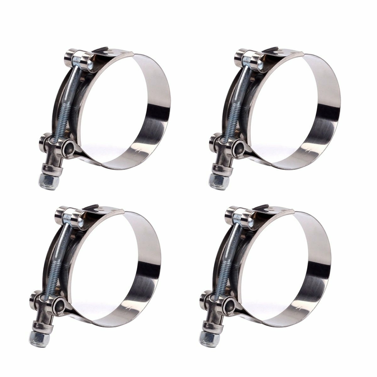 2″ T-BOLT CLAMP SILICONE STAINLESS STEEL HOSE TURBO INTAKE INTERCOOLER 4PCS