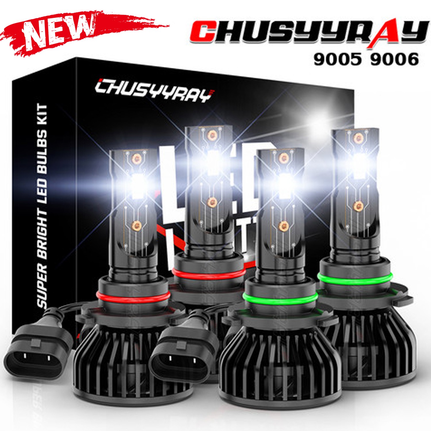 For Honda Accord Sedan 2008-2012 4X LED Headlight Bulbs Hi Low Beam 9005 9006